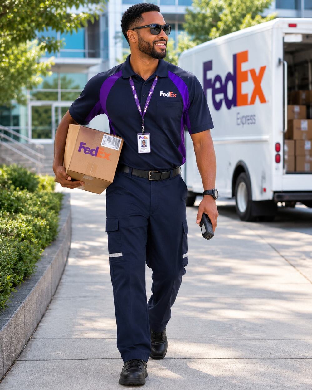 FedEx VF Image wear Navy Reflective Cargo Work Pants 42R-30